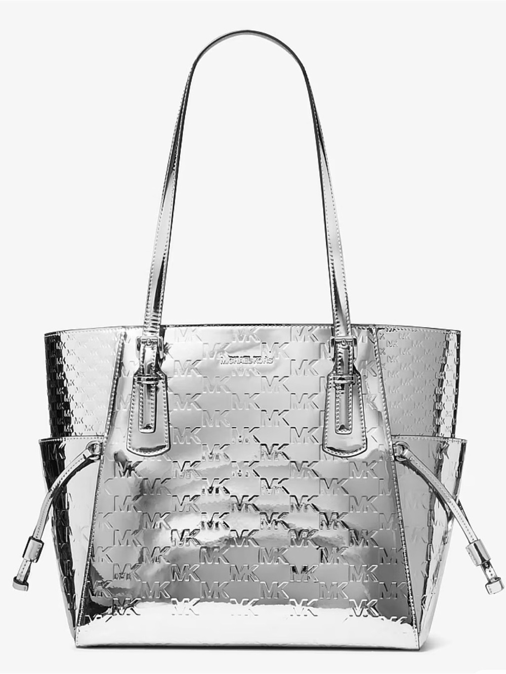 Michael Kors Metallic Silver MK Logo Tote